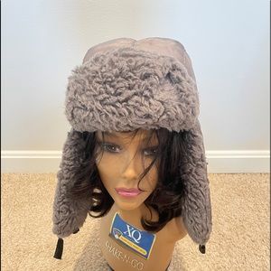 Grey trapper hat